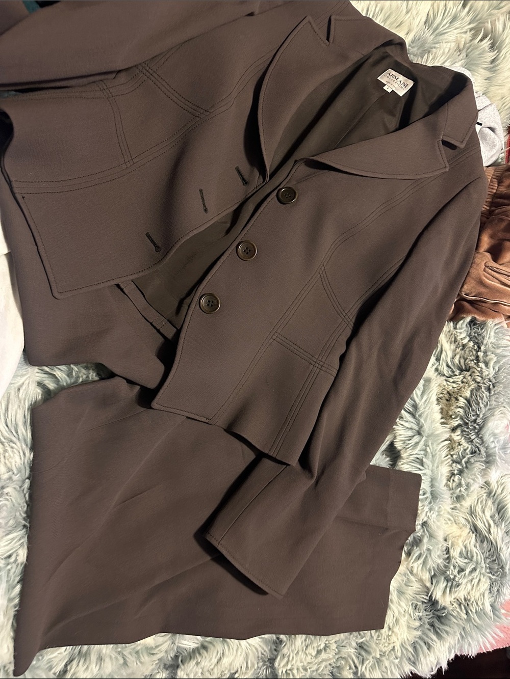 Armani Collezioni Dark Brown Women's Jacket & Skirt Set
